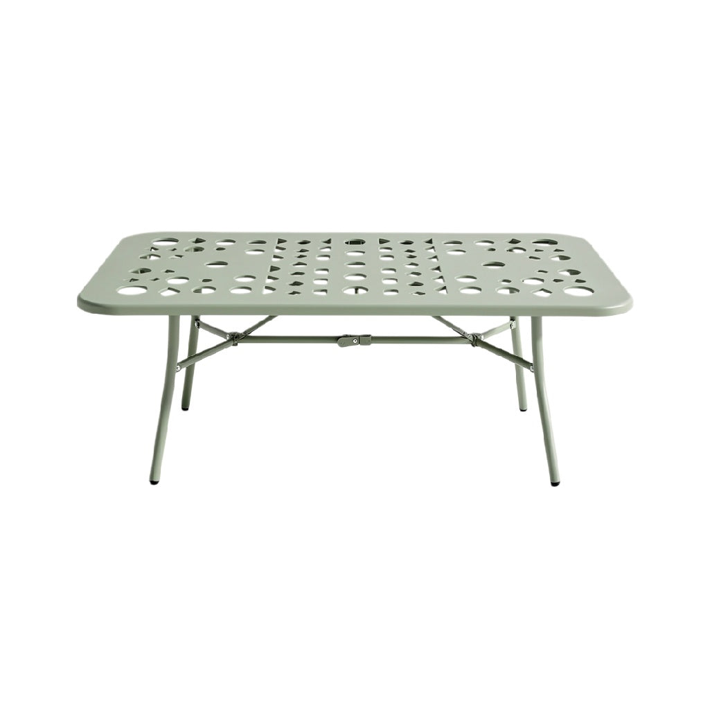 Foldable Outdoor Aluminum Coffee Table with Perforated Design